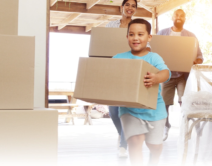 family moving into new home